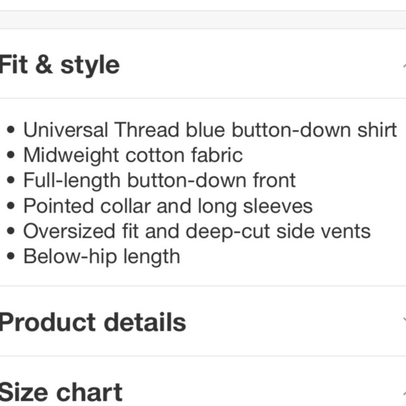 Women's Long Sleeve Denim Oversized
Button Down Shirt - Universal Thread - Picture 8 of 10